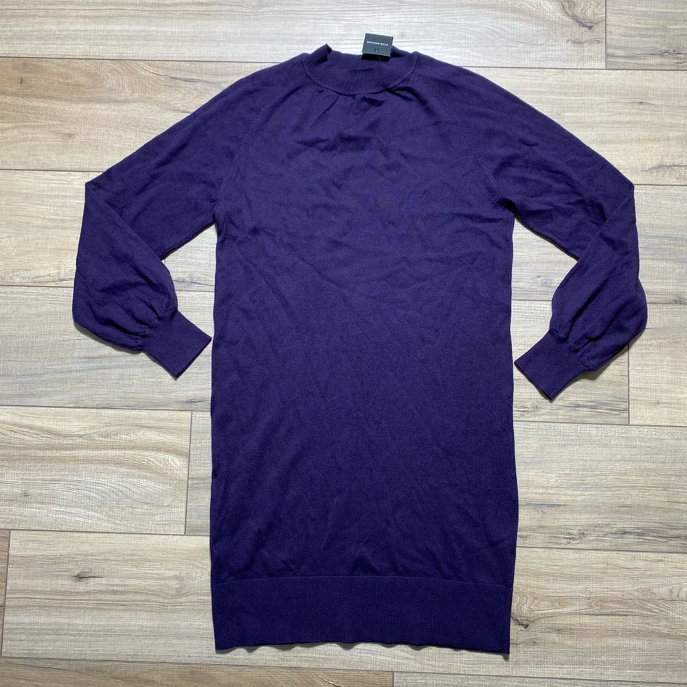 Club Monaco Women Madisson Dress Cotton Silk Cashmere‎ Wool Blend Size S Purple